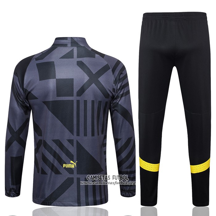 Chandal de Chaqueta del Borussia Dortmund 2022/2023 Negro y Gris